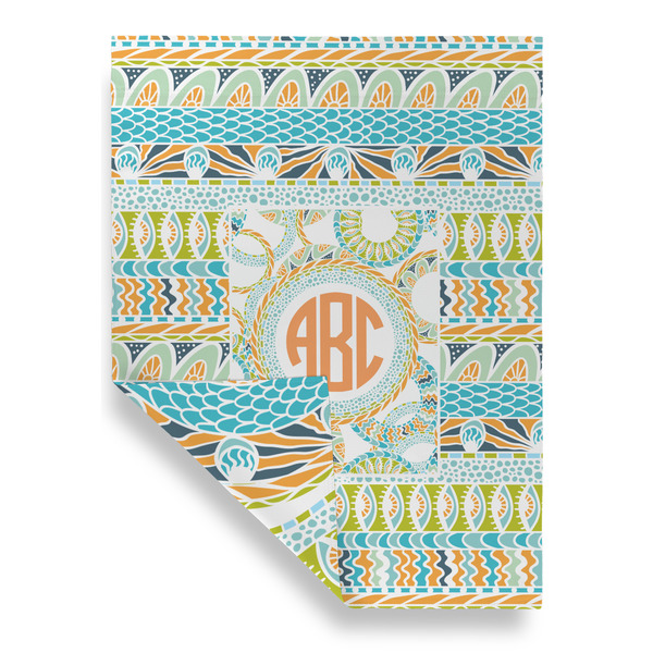 Teal Ribbons & Labels Garden Flags - Large - Double Sided - FRONT FOLDED