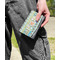 Teal Ribbons & Labels Genuine Leather Womens Wallet - In Context