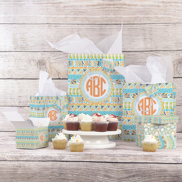 Teal Ribbons & Labels Gift Bags - In Context