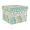 Teal Ribbons & Labels Gift Boxes with Lid - Canvas Wrapped - Large - Front/Main