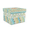 Teal Ribbons & Labels Gift Boxes with Lid - Canvas Wrapped - Medium - Front/Main