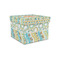 Teal Ribbons & Labels Gift Box with Lid - Canvas Wrapped - Small (Personalized)