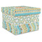 Teal Ribbons & Labels Gift Boxes with Lid - Canvas Wrapped - X-Large - Front/Main