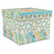Teal Ribbons & Labels Gift Boxes with Lid - Canvas Wrapped - XX-Large - Front/Main