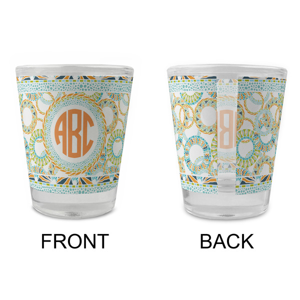 Teal Ribbons & Labels Glass Shot Glass - Standard - APPROVAL