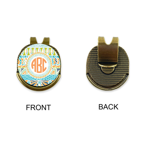 Teal Ribbons & Labels Golf Ball Hat Clip Marker - Apvl - GOLD