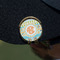 Teal Ribbons & Labels Golf Ball Marker Hat Clip - Gold - On Hat