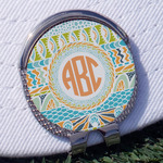Teal Ribbons & Labels Golf Ball Marker - Hat Clip