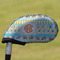 Teal Ribbons & Labels Golf Club Cover - Front