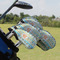 Teal Ribbons & Labels Golf Club Cover - Set of 9 - On Clubs