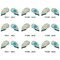 Teal Ribbons & Labels Golf Club Covers - APPROVAL (set of 9)