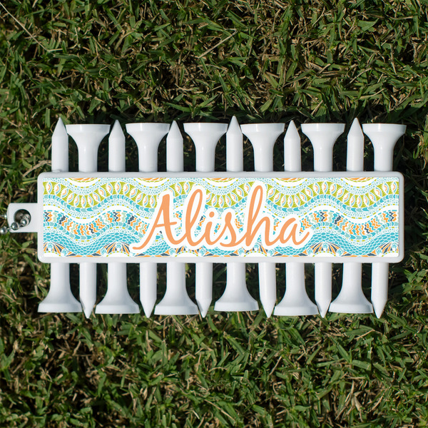 Custom Teal Ribbons & Labels Golf Tees & Ball Markers Set (Personalized)