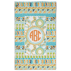 Teal Ribbons & Labels Golf Towel - Poly-Cotton Blend w/ Monograms