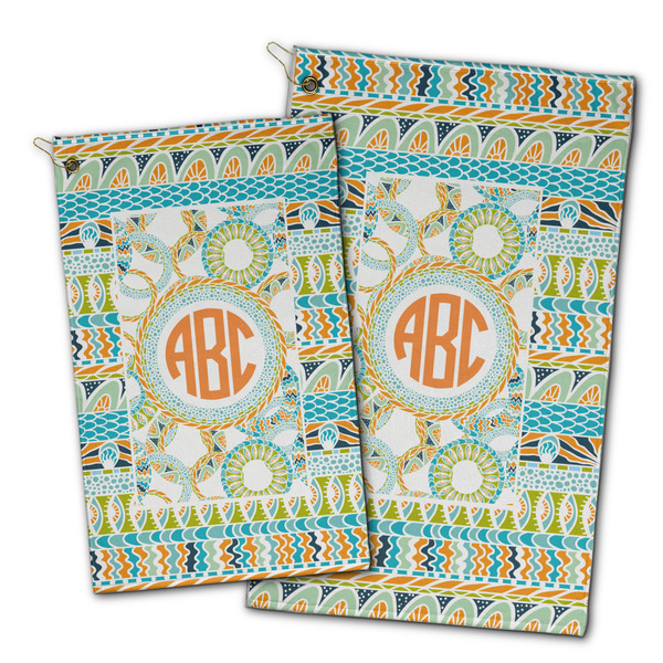 Teal Ribbons & Labels Golf Towel - PARENT (small and large)