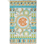 Teal Ribbons & Labels Golf Towel - Poly-Cotton Blend - Small w/ Monograms