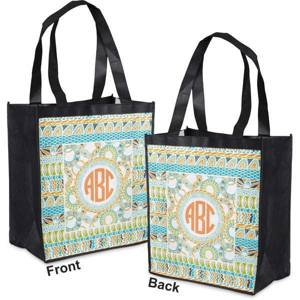Teal Ribbons & Labels Grocery Bag - Apvl