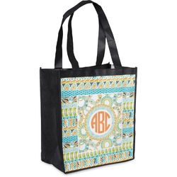 Teal Ribbons & Labels Grocery Bag (Personalized)