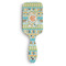 Teal Ribbons & Labels Hair Brush - Front View