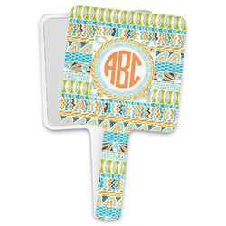 Teal Ribbons & Labels Hand Mirror (Personalized)