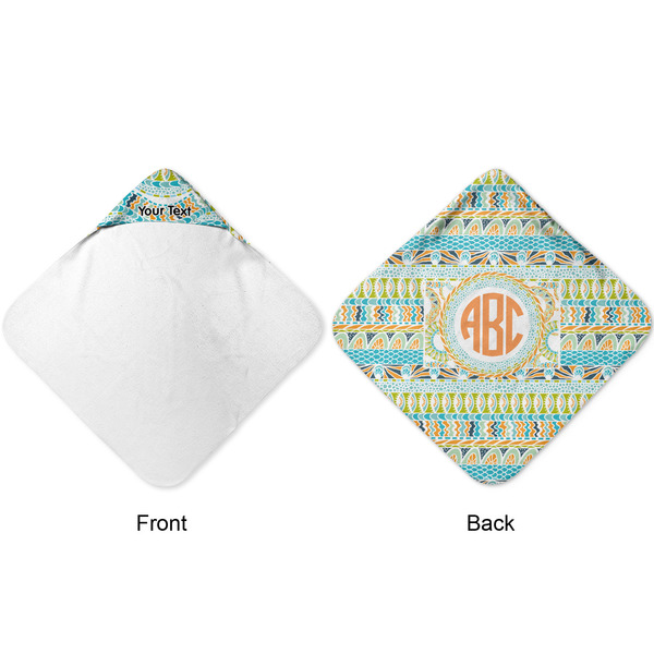 Teal Ribbons & Labels Hooded Baby Towel- Approval