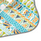 Teal Ribbons & Labels Hooded Baby Towel- Detail Corner