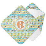 Teal Ribbons & Labels Hooded Baby Towel (Personalized)
