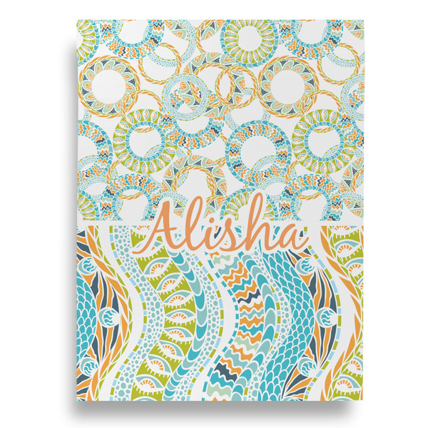 Teal Ribbons & Labels House Flags - Double Sided - BACK