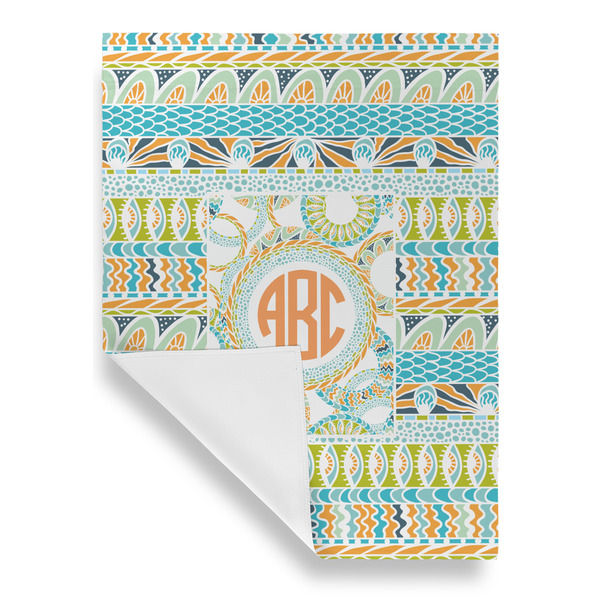 Teal Ribbons & Labels House Flags - Single Sided - FRONT FOLDED