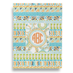 Teal Ribbons & Labels Large Garden Flag - Single Sided (Personalized)