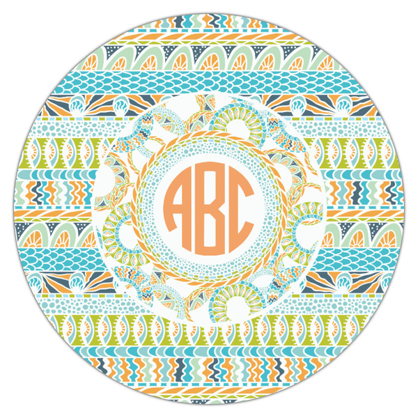 Teal Ribbons & Labels Icing Circle - Medium - Single