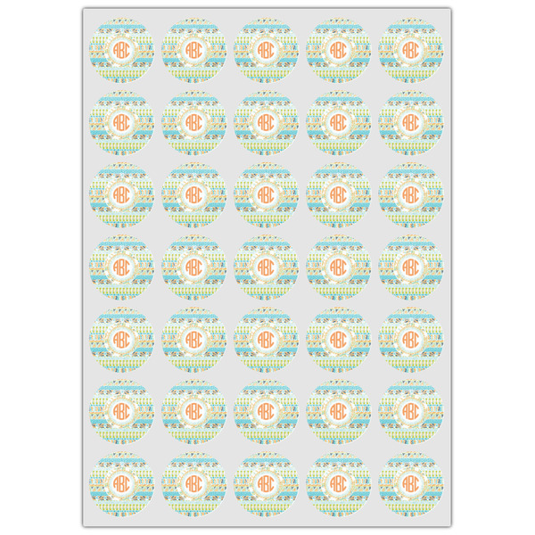 Teal Ribbons & Labels Icing Circle - XSmall - Set of 35