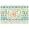 Teal Ribbons & Labels Indoor / Outdoor Rug - 5'x8' - Front Flat