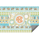 Teal Ribbons & Labels Indoor / Outdoor Rug (Personalized)