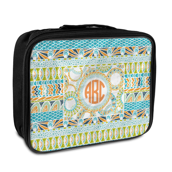 Custom Teal Ribbons & Labels Insulated Lunch Bag (Personalized)