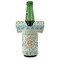 Teal Ribbons & Labels Jersey Bottle Cooler - FRONT (on bottle)