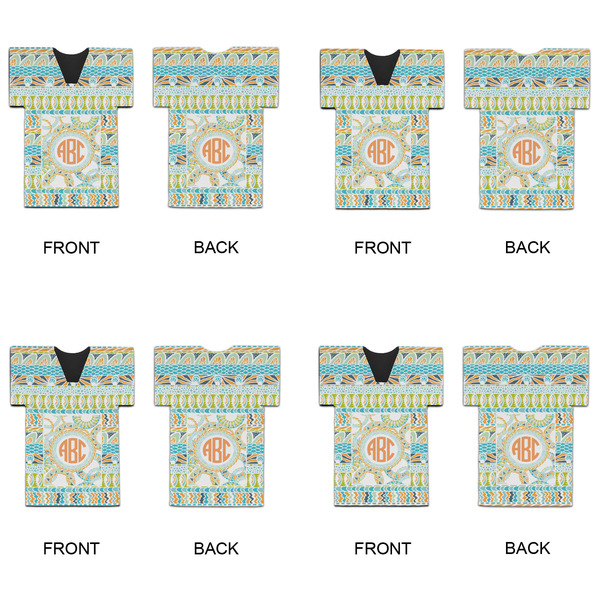 Teal Ribbons & Labels Jersey Bottle Cooler - Set of 4 - APPROVAL