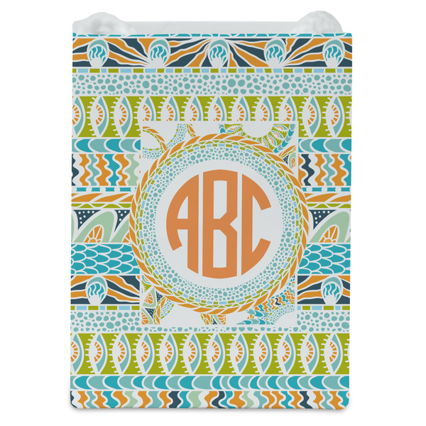 Teal Ribbons & Labels Jewelry Gift Bag - Gloss - Front