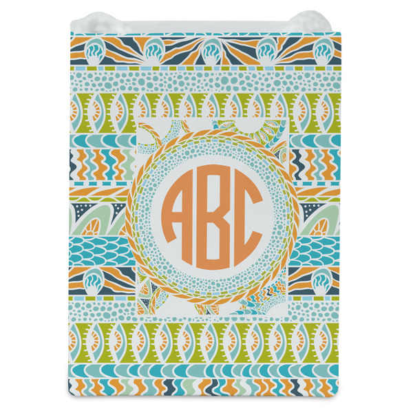 Teal Ribbons & Labels Jewelry Gift Bag - Matte - Front