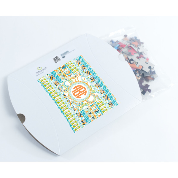 Teal Ribbons & Labels Jigsaw Puzzle 110 Piece - Box