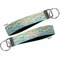 Teal Ribbons & Labels Key-chain - Metal and Nylon - Front and Back