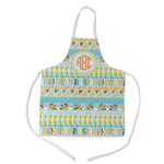 Teal Ribbons & Labels Kid's Apron w/ Monogram