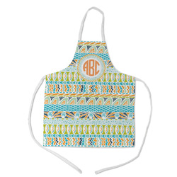 Teal Ribbons & Labels Kid's Apron w/ Monogram
