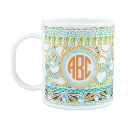 Teal Ribbons & Labels Plastic Kids Mug (Personalized)