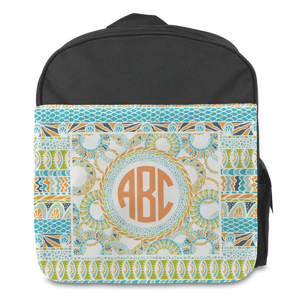 Teal Ribbons & Labels Kids Backpack - Front