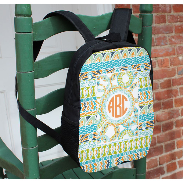 Teal Ribbons & Labels Kids Backpack - In Context