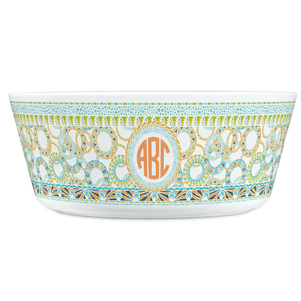 Teal Ribbons & Labels Kids Bowls - FRONT