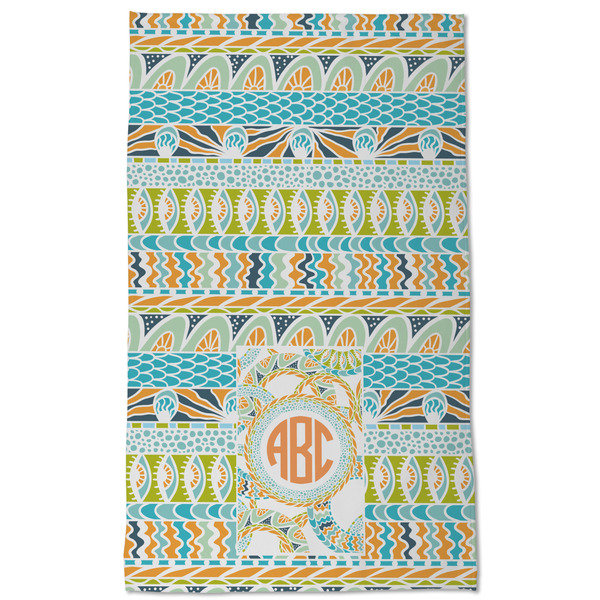 Teal Ribbons & Labels Kitchen Towel - Poly Cotton - Full Front