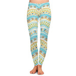 Teal Ribbons & Labels Ladies Leggings - 2X-Large