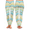 Teal Ribbons & Labels Ladies Leggings - Front and Back