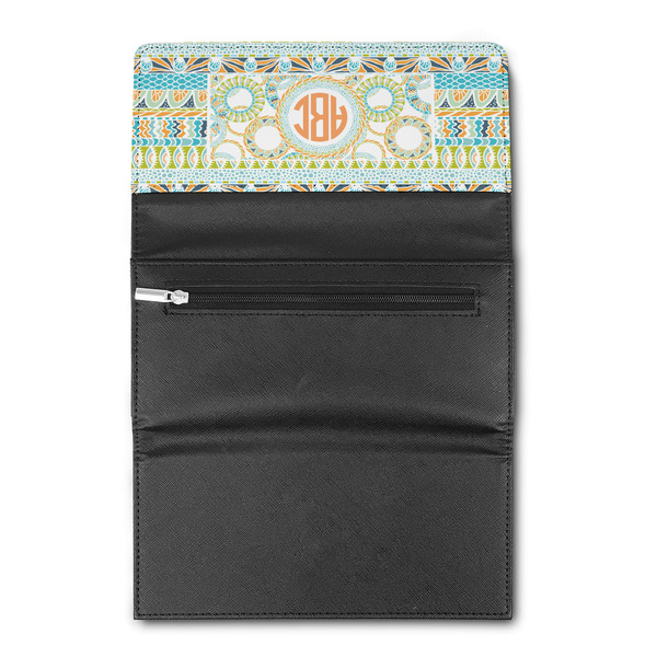 Teal Ribbons & Labels Ladies Wallet (Open)